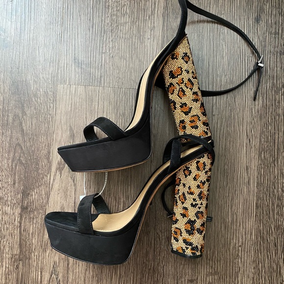 Schutz for Anthropologie - Adneia Leopard Print Heels - Picture 5 of 14